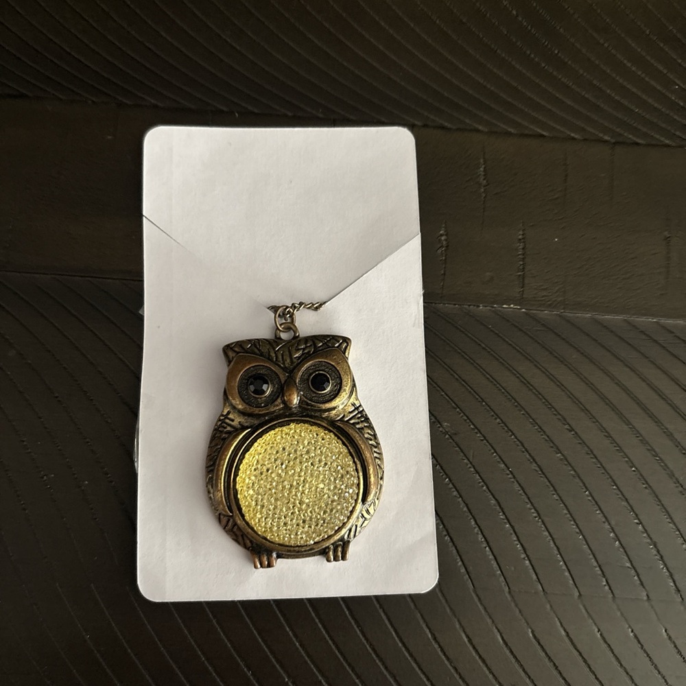 Owl Pendant Necklace in Gold and Silver